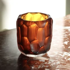 Micheluzzi Glass Vaso Rullo Ambra