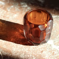 Micheluzzi Glass Vaso Rullo Ambra