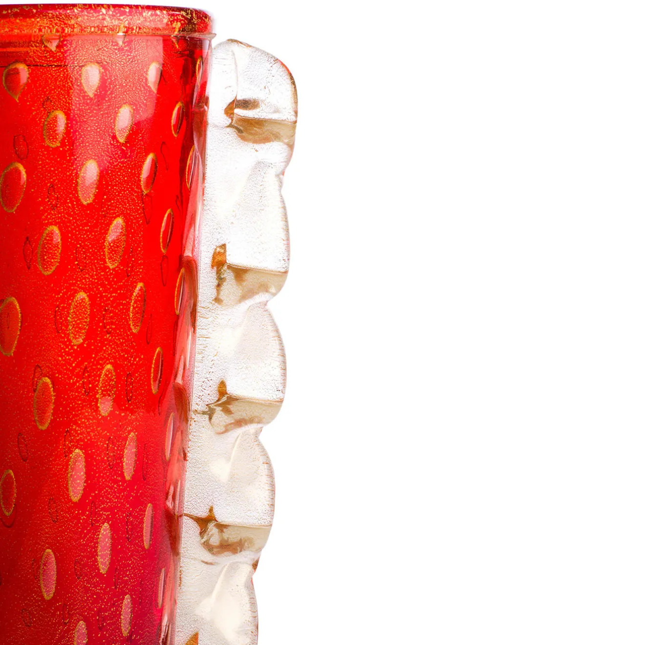 Officine di Murano 1295 Vaso Stmatcordon rosso e oro