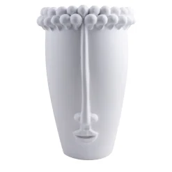 Patrizia Italiano Vaso Testa Siciliano in Ceramica Bianca