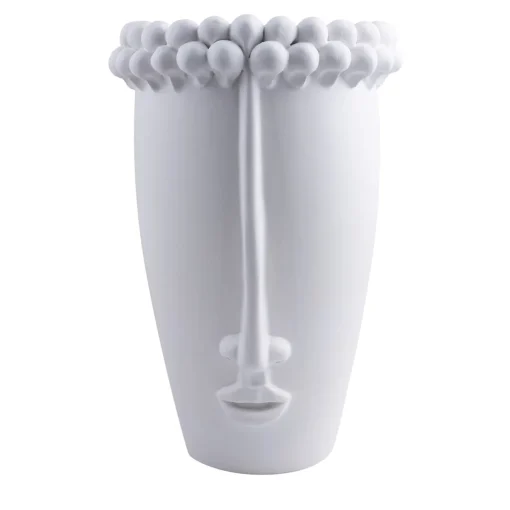 Patrizia Italiano Vaso Testa Siciliano in Ceramica Bianca