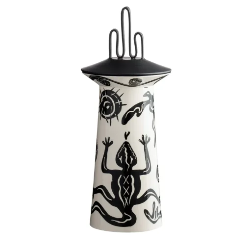 Rometti Vaso Xamen bianco e nero di Jean-Christophe Clair