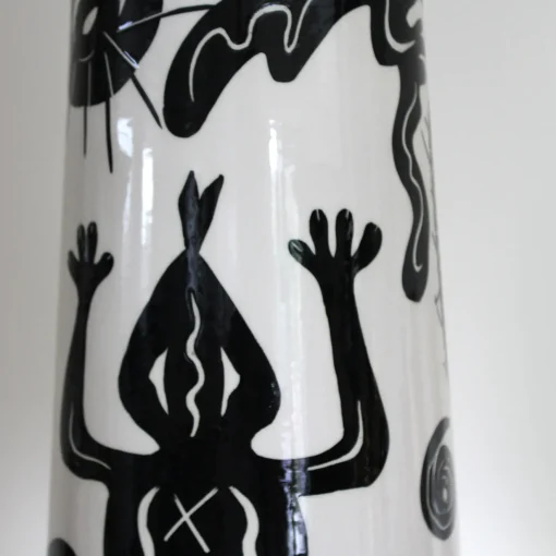 Rometti Vaso Xamen bianco e nero di Jean-Christophe Clair