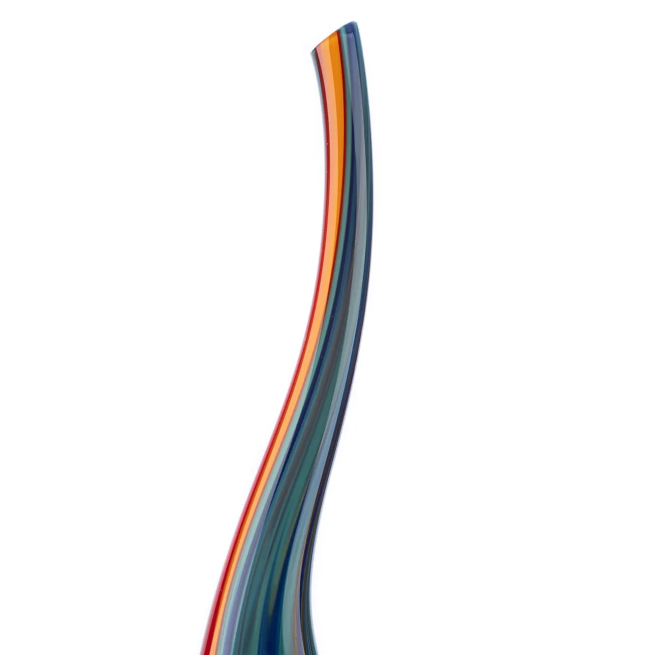 Officine di Murano 1295 Vaso-scultura in vetro di Murano multicolore a goccia di fuoco #3