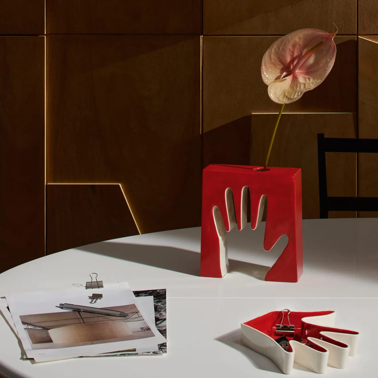 Cassina Vassoio Impronta rosso di Ico Parisi Vassoio