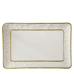 Villari VASSOIO IN BAMBÙ - BIANCO E ORO