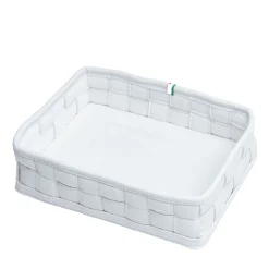 Marricreo Videopoche rettangolare annodata in ecopelle bianca Ventotene