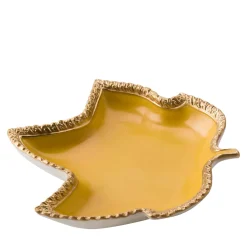 Cattin Porcellane Videpoche in cedro e foglie di vite dorate