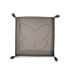Cassigoli Vide-Poche Michelangelo Butterfly in pelle grigio luna
