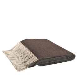 LO Decor Zibelline 100% Cashmere Coperta marrone con frange