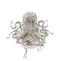 Fratelli Lisi Zuppiera Octopus in argento sterling e cristallo